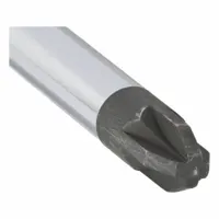 Pozidriv screwdriver with a #4 tip size. Shank length is 8 inches; overall length is 12-1/2 inches. Cushion grip handle. Used for driving Pozidriv fasteners in assembly, maintenance, and repair tasks
