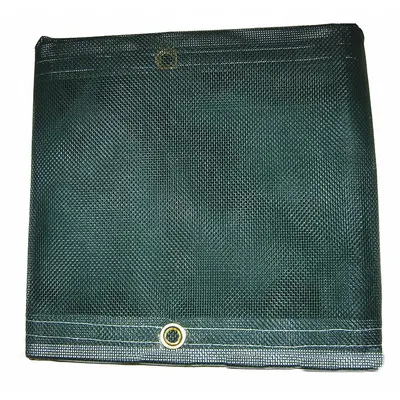 MAURITZON Tarp: 15.5 ft Lg, 11.5 ft Wd, Std Duty, 5 mil, Vinyl, Green, 10 oz/sq yd - Mesh Tarps