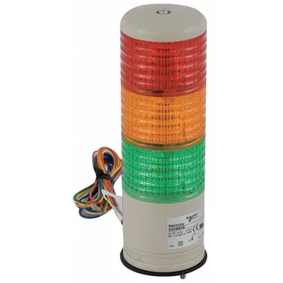 SCHNEIDER Tower Light Assembly: 3 Tier, Green/Orange/Red, No Sounder Tier - Three-Tier Tower Light Assemblies