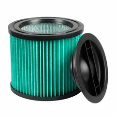 This DAYTON filter is a HEPA-rated, wet/dry paper cartridge designed for use with Dayton shop vacuums. It captures fine dust and debris in general industrial cleaning tasks, supporting both wet and dry pickup for maintenance and cleanup in workshops and plants.