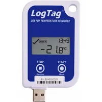 LOGTAG Data Logger: -22°F to 140°F, -30°C to 60°C, UTRID-16, Temp, 140°F Max Dew Point Measured, USB