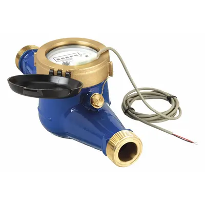 PULSAFEEDER Mechanical Flowmeter: Water Meter, Water, Brass, 1 in NPT, 1 in Connection Size - Inline Multijet Flowmeters