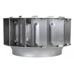 Replacement fan wheel for HVACR ventilation systems. Compatible with models 16D520, 4HZ48, 4HZ49, 4HZ50, 4HZ51, 5DVT4, and 6KWJ0. Also compatible with part numbers CUE-141 and G-143.