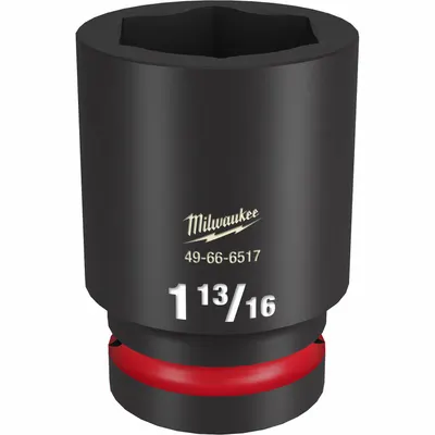 MILWAUKEE Deep Impact Socket: 1 in Drive Size, SAE, 1 13/16 in Socket Size, 6-Point - 1" Drive Impact Sockets