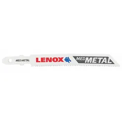 Bi-metal jigsaw blade with T shank, 3-5/8 in length, for cutting ferrous metals and steel. Supplied in a 3-pack. Suitable for cutting thin metal, sheet metal, pipes, and profiles in fabrication and metalworking.