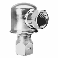 Stainless steel angle thermostatic steam trap with 1/2 in FNPT inlet and 4,500 lb/hr capacity. Designed for venting air from steam systems in industrial steam distribution, process heating, and heat exchanger applications.