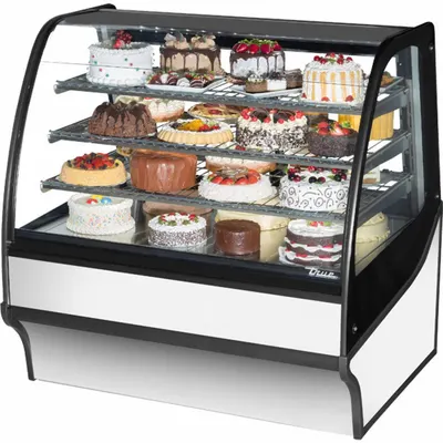 TRUE REFRIGERATION TDM-R-48-GE/GE-S-W Curved Glass Display - Curved Glass Display Refrigerator Merchandisers