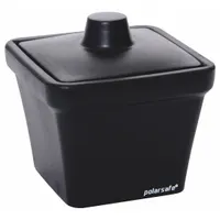 Ice Bucket with Lid: 1 L Capacity, Rectangular, Ethylene Vinyl Acetate, Black, 5 1/2 in Overall Ht (MPN 04393-60)