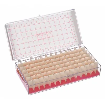 WHEATON Vial Storage Case: 3 1/2 in Overall Wd, 2 1/4 in Overall Ht, 7 1/4 in Overall Lg - Lab Storage Boxes