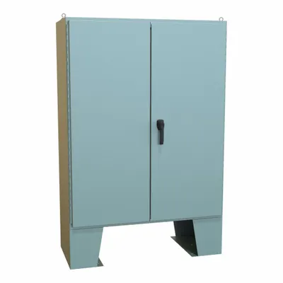 HAMMOND Electrical Enclosure: Steel, 60 in x 48 in x 21 in, NEMA 12, w/Panel, Solid Cover - Steel Dust-Tight Enclosures