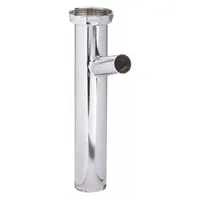 APPROVED VENDOR Tailpiece: Brass, Chrome, Silver, 1 1/2 in Nominal Pipe Size, 8 in Overall Lg