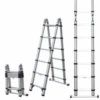 TELESTEPS Combination Ladder: 2 Configurations, Aluminum, 250 lb Load Capacity, 31 lb Wt (MPN 612TC)