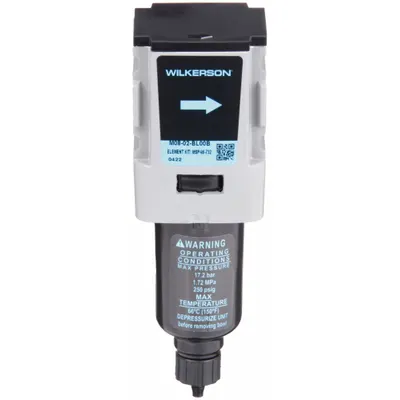 WILKERSON Compressed Air Filter: Coalescing, 1/4 in NPT, 0.5 micron, 12.7 cfm, Metal Bowl - Wilkerson FRL Air Filters
