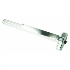 Rim-type exit device with touchbar style, suitable for doors up to 3 ft wide. Chrome finish (US26D). ADA compliant for accessible egress in commercial applications.