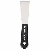 WESTWARD Putty Knife: Bld. Mat. Stainless Steel, Hdl. Mat. Polypropylene, Stiff, Tapered Bld. Shape