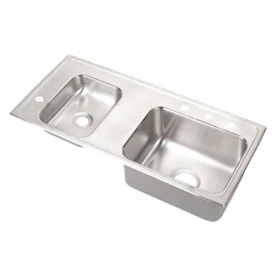 ELKAY Classroom Sink: 37 1/4 in Overall Lg, 17 in Overall Wd, 6 1/2 in Bowl Dp - Classroom Sinks without Faucets
