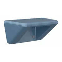 This wall-mounted shelf provides a single storage surface for tools, parts, or supplies in workshops, warehouses, and maintenance areas. Overall dimensions are 16 in width, 16 in depth, and 8 in height. The black finish and ISO-type design suit general industrial use