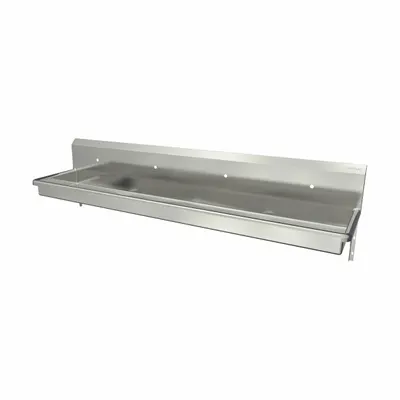 SANI-LAV Wash Station: 4 Stations, 5 in Bowl Dp, 85 in Bowl Lg, 16 1/2 in Bowl Wd - Four-Station Wall-Mounted Wash Stations without Faucets