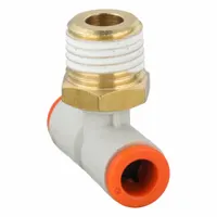 SMC Push-Fit Tee Fitting: 1/4 in OD x 1/4 in OD x 1/4 in Pipe x 1/4 in Pipe Size, White (MPN KQ2T07-02AS)