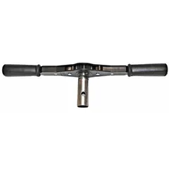 This ratcheting cross handle is a carbon steel accessory for manual soil augers. Its 18-inch overall length provides leverage for turning augers into the ground during soil sampling in agricultural, environmental, and geotechnical fieldwork.