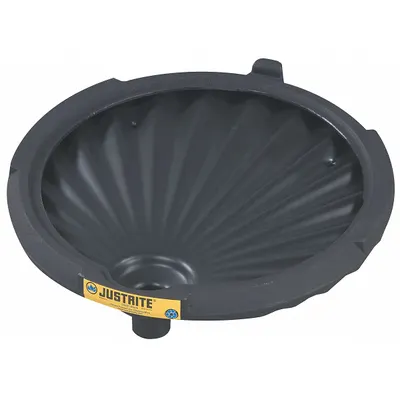 JUSTRITE Drum Funnel: No Lid, Black, No Flame Arrester, 21 in x 3 1/4 in - Drum Funnels
