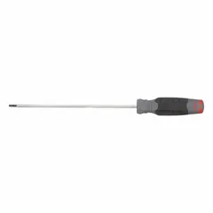 This PROTO screwdriver features a TP20 Security Torx tip for tamper-resistant fasteners. The 8-inch shank and 12-1/4-inch overall length provide reach in confined spaces. The cushion grip reduces hand fatigue during repetitive tasks. Not insulated; suitable for general mechanical and maintenance work.