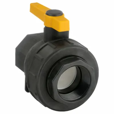 BANJO Manual Two-Way Ball Valve: 2 in, Polypropylene, Straight, FNPT x FNPT Union - Polypropylene Ball Valves