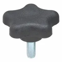 INNOVATIVE COMPONENTS Hand Knob: 5 Point, Plastic w/ Steel Thread, 3/8"-16 Thread, 1 in Thread Lg (MPN GN6C10005SA--21)
