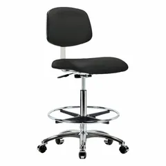 Vinyl Cleanroom Chair, Armless, Height Range 25 3/4 in to 35 1/2 in, 18 1/2 in Seat Width, 5 Casters, ISO 4
