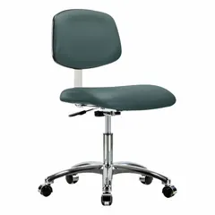 Vinyl Cleanroom Chair, Armless, Height Range 18 1/2 in to 23 3/4 in, ISO 4