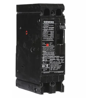 Siemens Molded Case Circuit Breaker: 50 A Amps, 42kA at 480V AC, Fixed, Load Side Lug - ED-Frame Siemens Molded Case Circuit Breakers