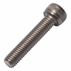 Metric standard socket head cap screw with M5x0.80 thread, 25 mm length, Grade 2 titanium construction, and plain finish. Head height is 5.2 mm with 4 mm drive size. Used in industrial applications requiring corrosion resistance and strength.