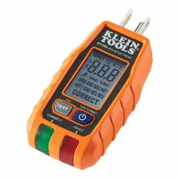 KLEIN TOOLS GFCI Receptacle Tester with LCD: 120 V AC, 5-15P, GFCI/Std, CAT II 135V, Light, Digital (MPN RT250)
