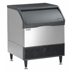 Undercounter ice machine producing 347 lb of half-dice ice per day. Water-cooled condenser. Dimensions: 33 in H x 30 in W x 30 in D. Suitable for commercial kitchens, bars, and restaurants requiring a compact ice maker.