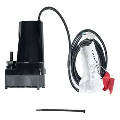 Plastic replacement pump designed for PORTACOOL Apex 1200 portable evaporative coolers. Circulates water over cooling pads to enable evaporative cooling in industrial and commercial environments. Direct OEM component for maintaining water circulation.