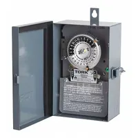 TORK Electromechanical Timer: 24 hr, 120/208-277V AC, DPST, Mechanical (MPN 1109A-O)