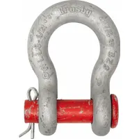 CROSBY Round Pin Anchor Shackle: Anchor Shackle, 17,000 lb Working Load Limit, 1 in Body Thick, Red (MPN 1018179)