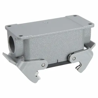 HARTING Rectangular Connector Housing: Size 16 B, Surface Mount, Gray, Aluminum Die-Cast - Surface-Mount Rectangular Connector Housings