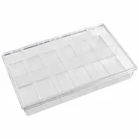 FLAMBEAU Compartment Box: 6 1/2 in x 10 3/4 in x 1 7/8 in, Clear, 12 Compartments, 0 Adj Dividers (MPN 6654KD)