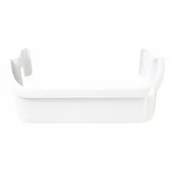 Replacement door shelf bin for Electrolux refrigerators and freezers. Restores storage capacity and organization in the door compartment. Helps keep food items secure and accessible.