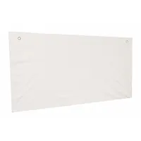 This overhead ceiling baffle is a straight panel measuring 24 in long by 4 ft wide, with a 1 1/2 in thickness and 24G gauge. It includes hanging hooks for installation. Commonly used in industrial environments to reduce noise and improve acoustics
