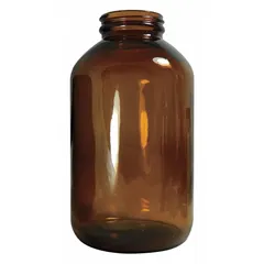 Amber Wide Mouth Glass Lab Bottles, 950 mL, 53-400 mm Neck, 99 mm Body Dia, Case of 12