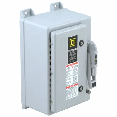 SQUARE D Safety Switch: Fusible, 30 A, Three Phase, 600V AC, Non-Metallic - Fusible Safety Switches