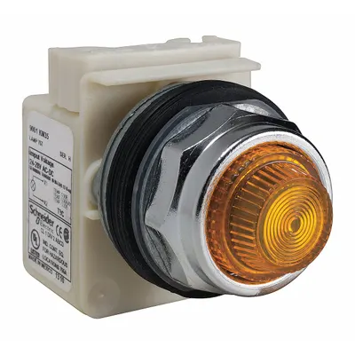 SCHNEIDER Pilot Light: 30 mm Panel Mounting Size, Amber, Incandescent - Incandescent Pilot-Lights