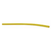 Metric polyurethane tubing with 6.5 mm inner diameter, 10 mm outer diameter, 50 ft length, Shore A 98 hardness, and 150 psi maximum operating pressure. Yellow color, no jacket. Used in pneumatic systems, fluid transfer, and instrumentation lines requiring flexibility and abrasion resistance