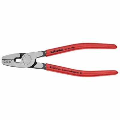 KNIPEX Crimper: Insulated Single Ferrules/Non-Insulated Single Ferrules, Trapezoid Crimp - Pliers-Style Wire Ferrule Crimpers