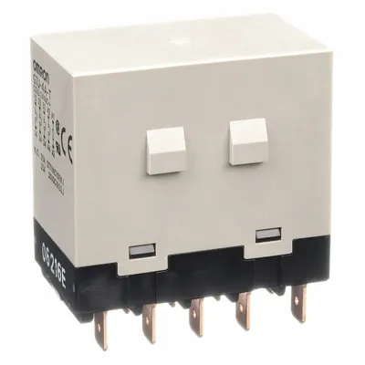 OMRON Enclosed Power Relay: Bracket Mounted, 25 A Current Rating, 24V AC, 4PST-NO - Bracket-Mounted Relays