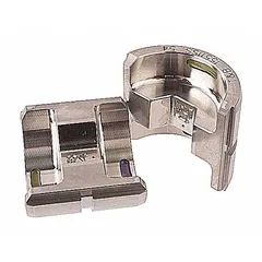 This replacement crimping die set is used for installing connectors on 2/0 AWG aluminum conductors. It features a Code crimp profile and accommodates two sizes. Suitable for industrial electrical connector installation.
