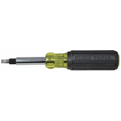 KLEIN TOOLS Multi-Bit Screwdriver: Hex/Phillips/Slotted/Square Tip, 6 Tips - General Purpose Multi-Bit Screwdrivers