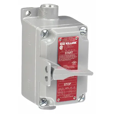 HUBBELL KILLARK Motor Starter Switch: 1 Gang, 2 Poles, 20 A, 0.5 in Hub Dia - Enclosed Hazardous-Location Manual Motor Switches
